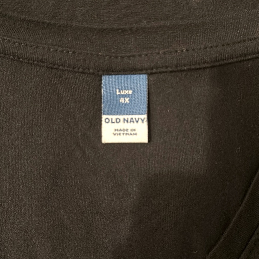 Old Navy, Women’s Black 4X Plus Luxe V-Neck T-Shirt, short sleeves - Picture 6 of 6